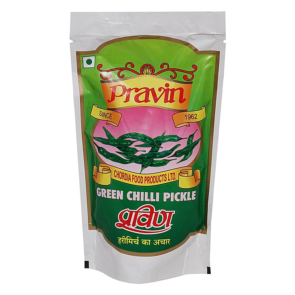 Pravin Green Chilli Pickle Pouch - 200 g