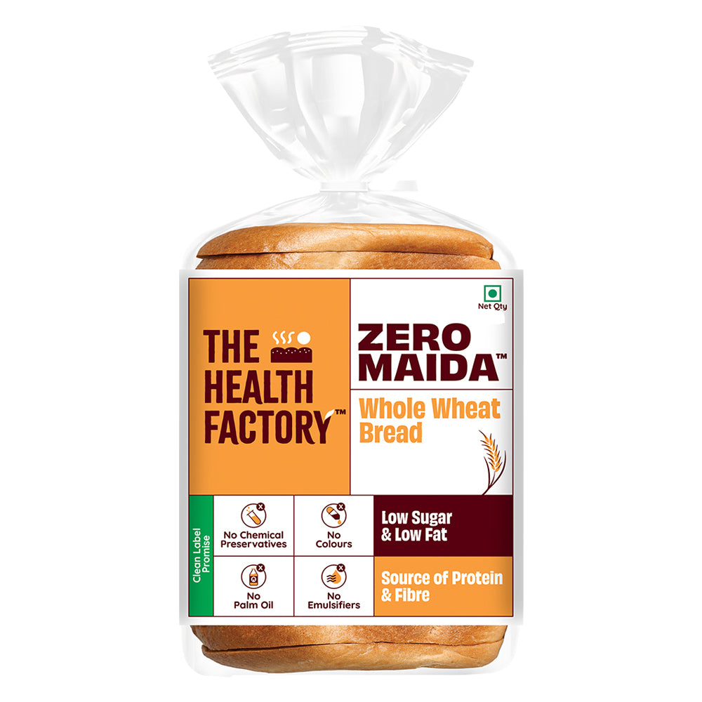 The Health Factory Zero Maida Bread Whole Wheat - 350 g