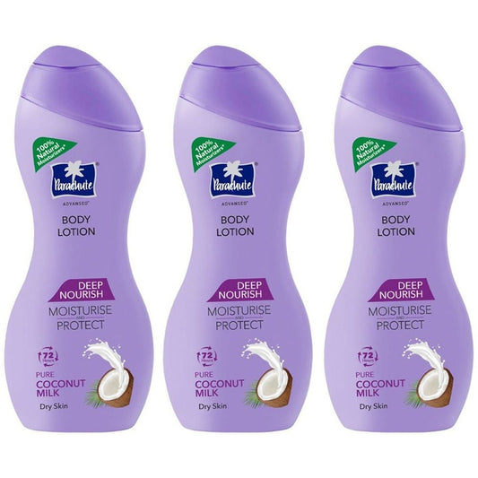 Parachute Set Of 3 Advansed Deep Nourish Body Lotion With Pure Coconut Milk - 225ml Each