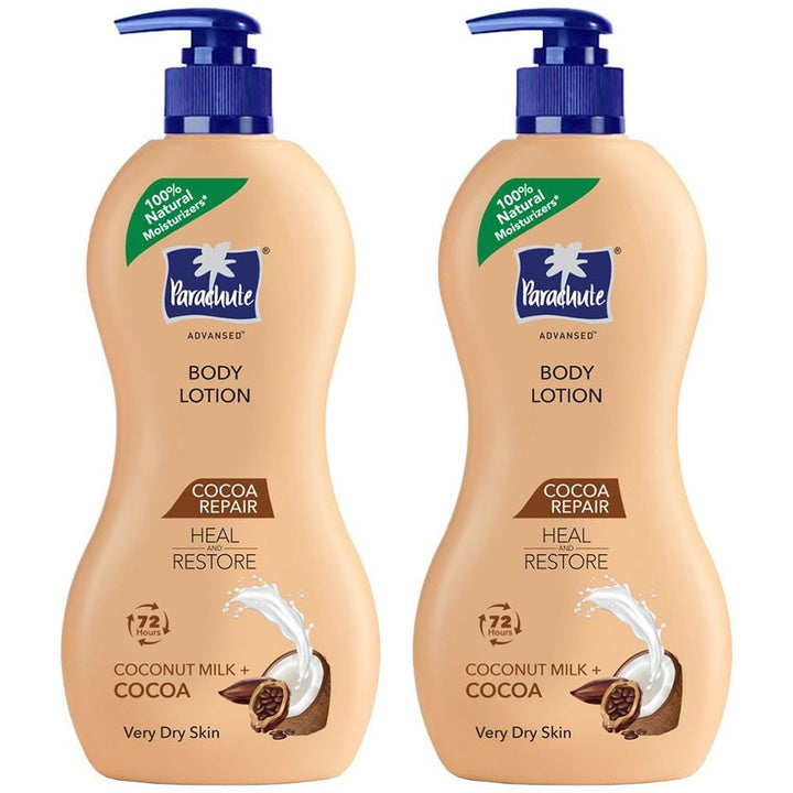 Parachute Set of 2 Advansed Cocoa Repair Intense Moisture Body Lotion 400 ml each