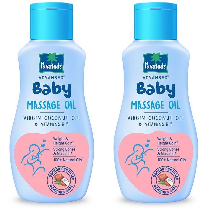 Parachute Set of 2 Advanced Baby Massage Oil with 100% Virgin Coconut Oil - 200ml each