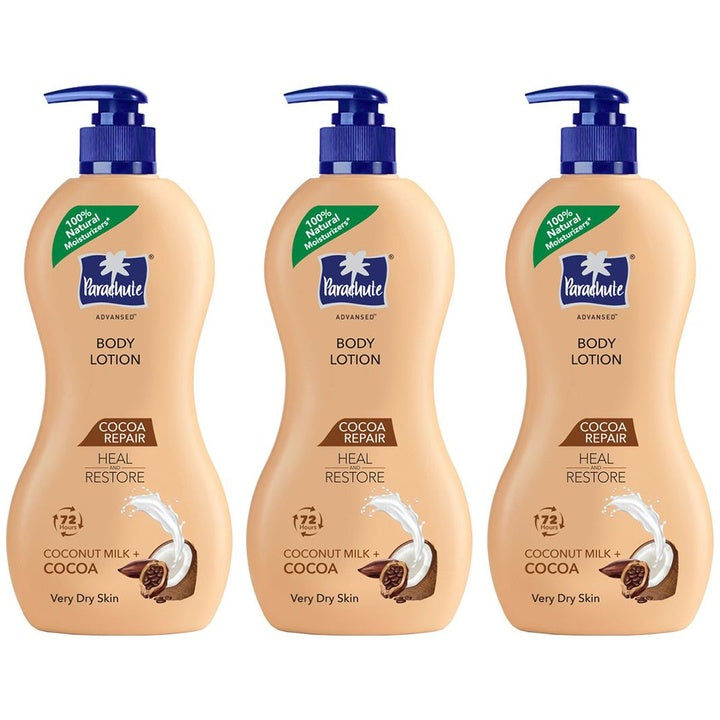 Parachute Set Of 3 Advansed Cocoa Repair Intense Moisture Body Lotion - 400ml Each