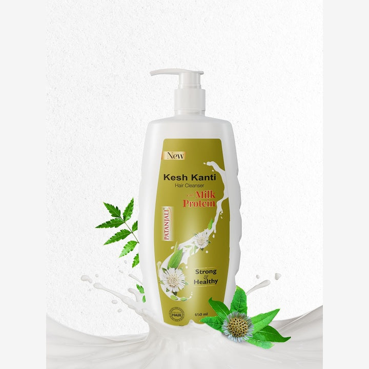 Patanjali Kesh Kanti Milk Protein Hair Cleanser for Silky & Shiny Hair - 650ml