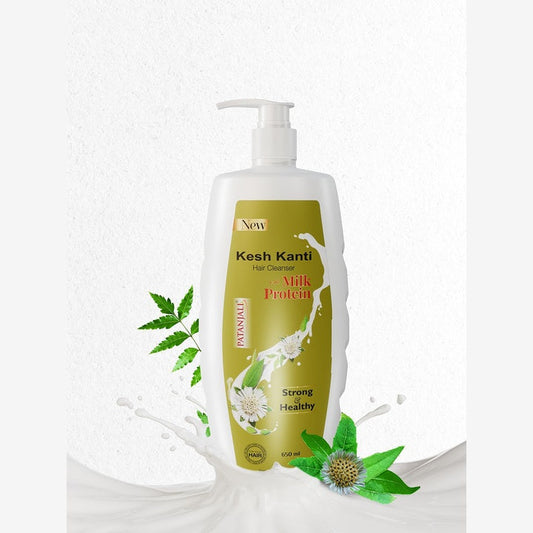 Patanjali Kesh Kanti Milk Protein Hair Cleanser for Silky & Shiny Hair - 650ml