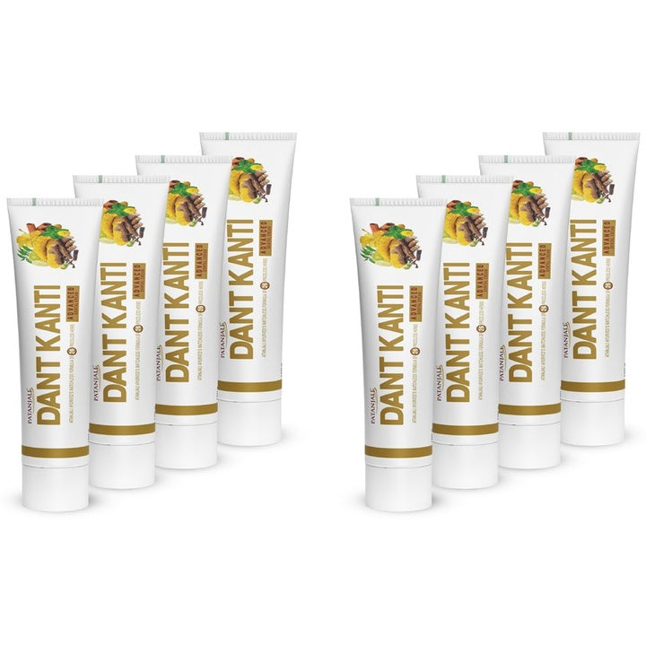 Patanjali Set of 8 Dant Kanti Dental Care Advance Toothpaste - 100 g each