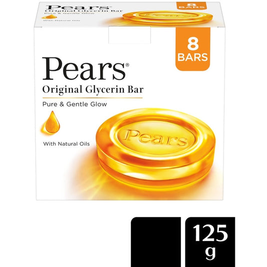 Pears Set of 8 Pure & Gentle 98% Pure Glycerin & Natural Oils Bathing Bars 125 g