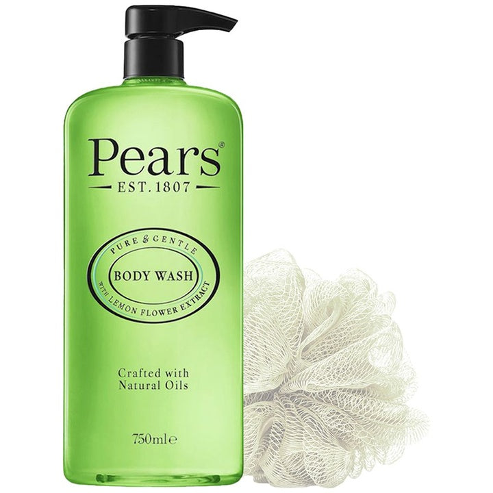 Pears Pure & Gentle Lemon Flower Extract Body Wash with Loofah - 750ml
