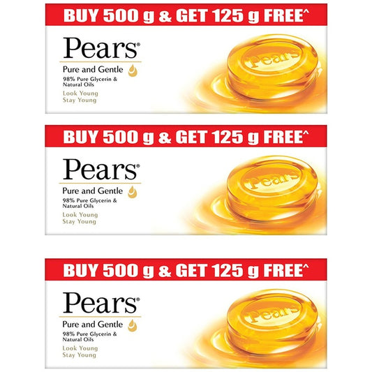 Pears 15 Pcs Pure & Gentle 98% Pure Glycerin Bathing Bars - 125g each