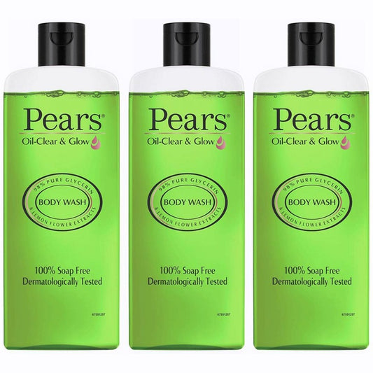 Pears Set of 3 98% Pure Glycerin Soap Free Body Wash with Lemon Extracts - 250ml each
