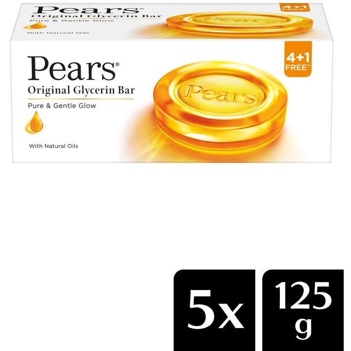 Pears Unisex Set of 4 Pure & Gentle Bathing Bars with 1 Free Bathing Bar