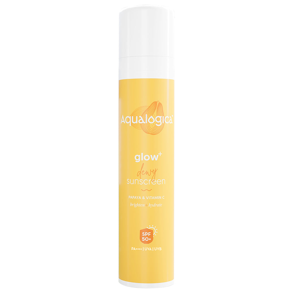 Aqualogica Glow+ Dewy Sunscreen SPF50+ - Papaya & Vitamin C - 50 g