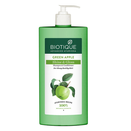 Biotique Green Apple Shine & Gloss Shampoo With Conditioner - 650 ml