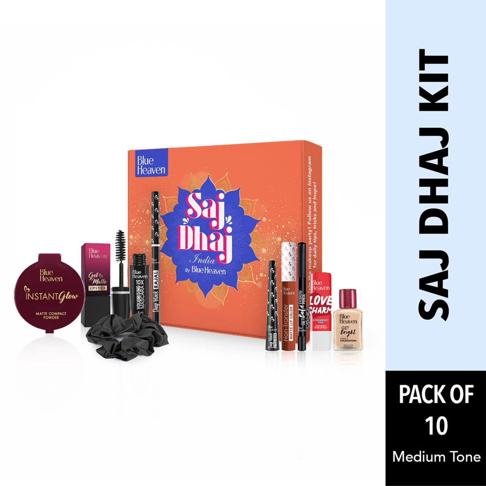 Blue Heaven Saj Dhaj Medium Tone Makeup Kit - 1 U