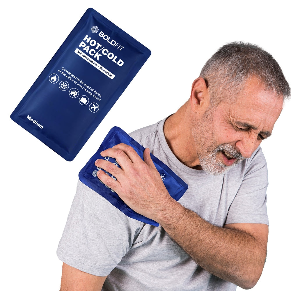 Boldfit Reusable Hot & Cold Ice Pack For Pain Relief Soft & Flexible Gel (Medium) -Blue - 1 U