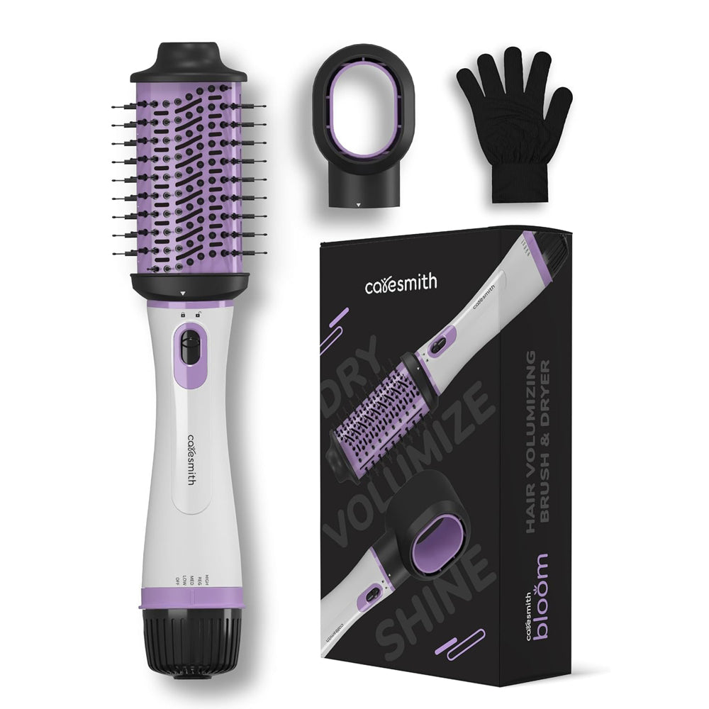 Caresmith Bloom 2-in-1 Hair Volumizer Brush + Hair Dryer (Purple) - 1 U