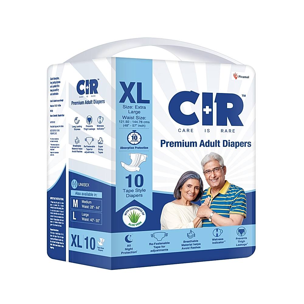 CIR Premium Adult Diapers Unisex (XL) - 10 U