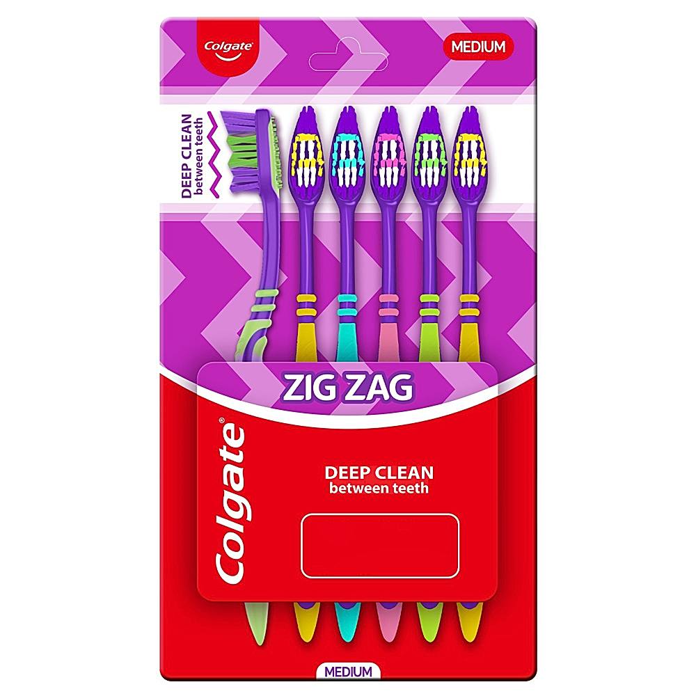 Colgate Zigzag Medium Toothbrush - 6 U