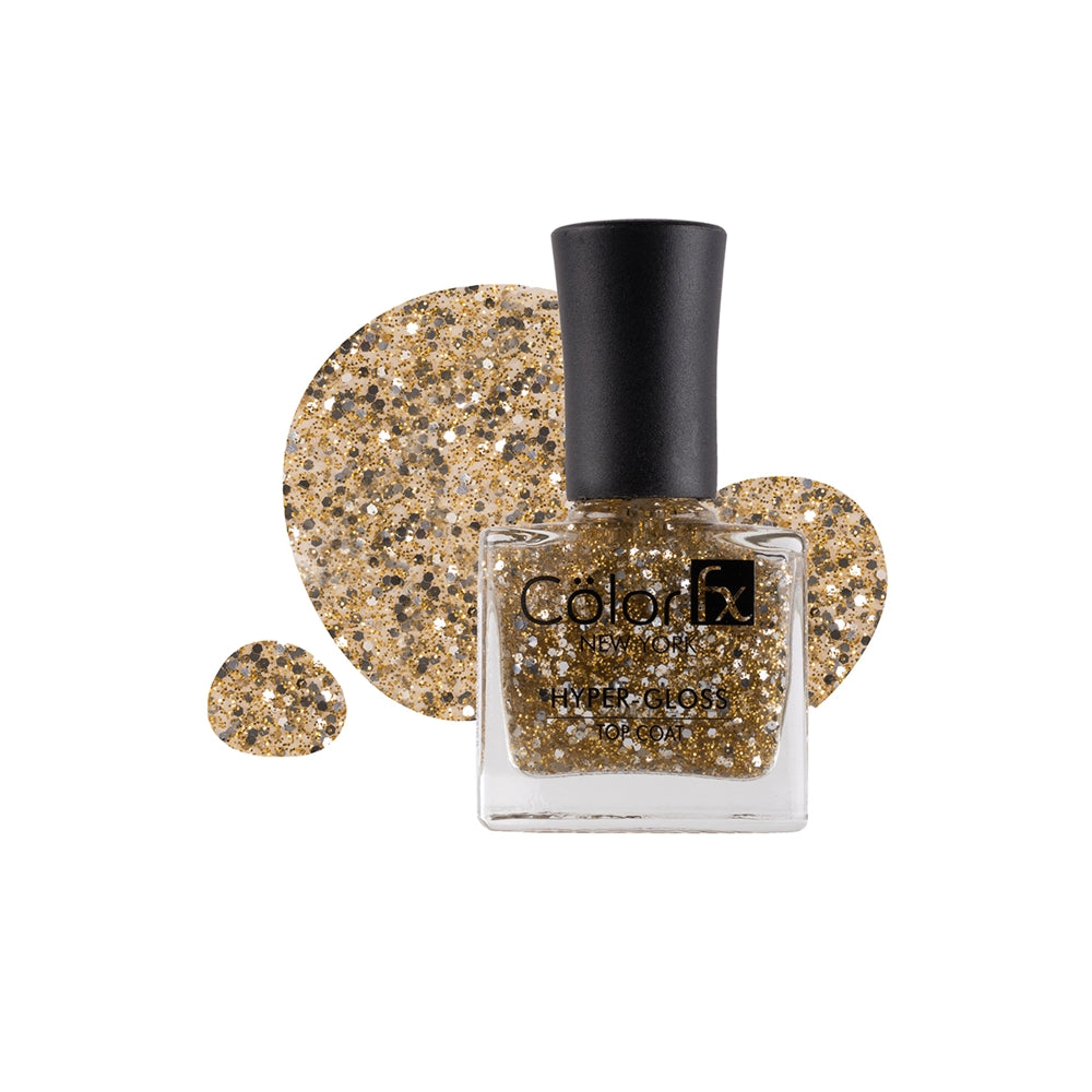 Colour Fx New York Hyper-Gloss Top Coat 174 Nail Polish - Gold - 9 ml