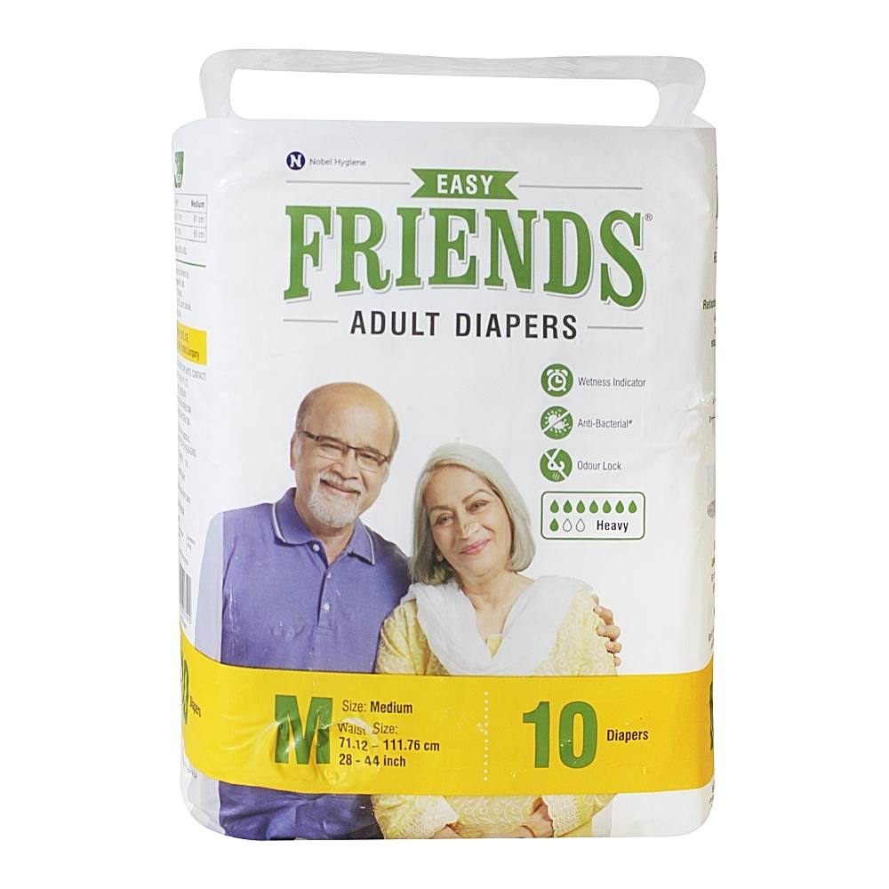 Friends Easy Adult Diapers Medium - 10 U