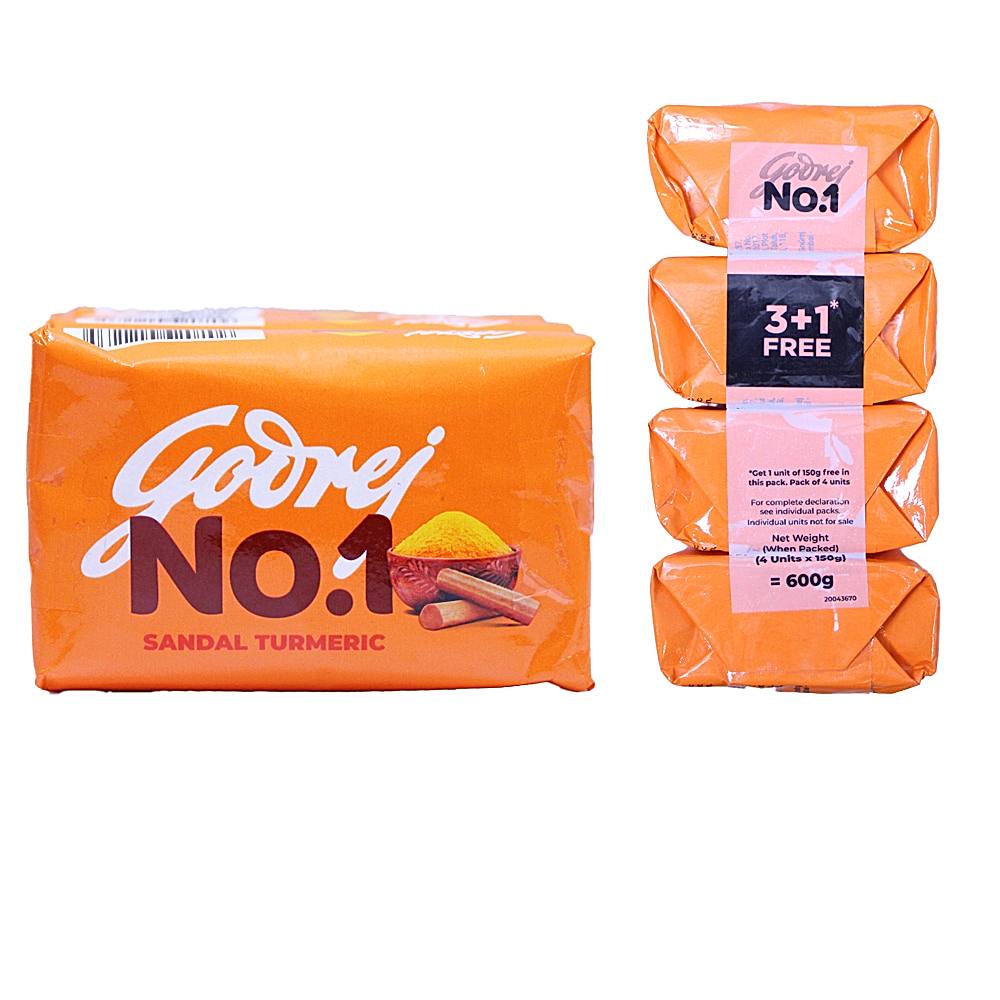 Godrej No. 1 Sandal & Turmeric Soap - 150 g x 3 U