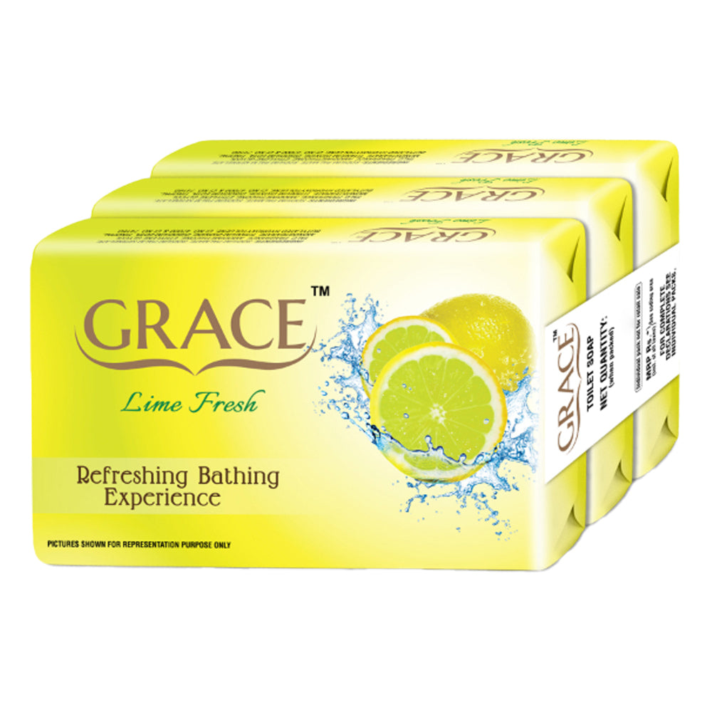 Grace Lime Fresh Beauty Soap - 150 g x 3 U