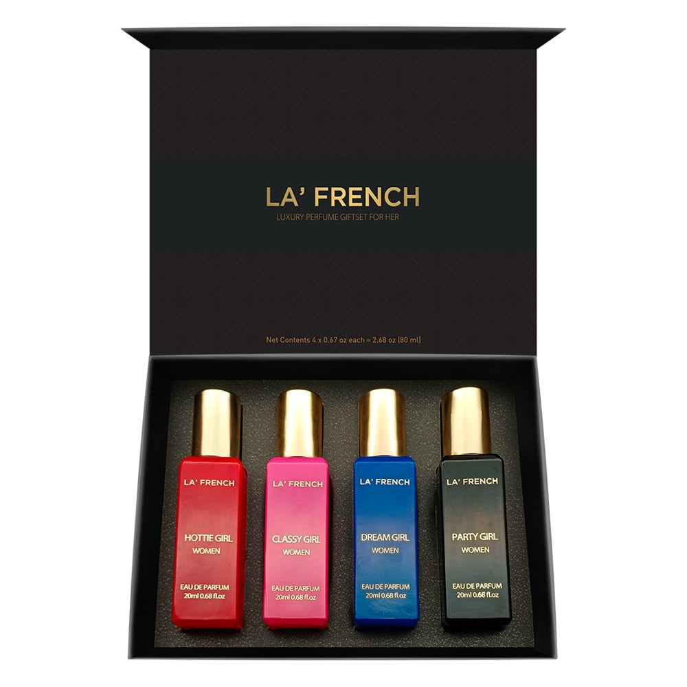 La' French Luxury Perfume Gift Set For Her - 4U x 20 ml