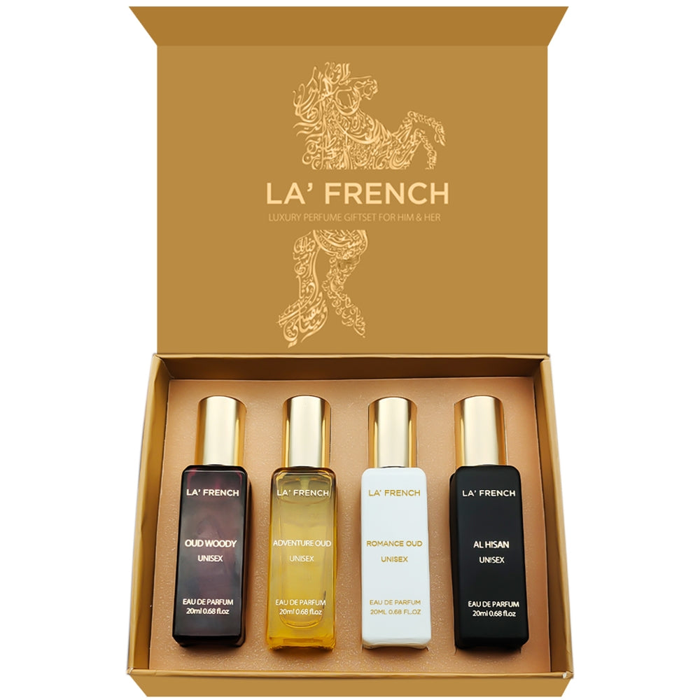 La' French Luxury Perfume Gift Set For Him & Her - 4U x 20 ml