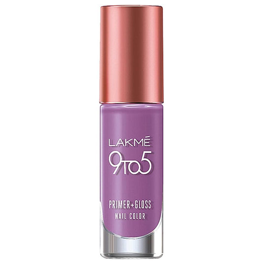 Lakme 9to5 Primer + Gloss Nail Colour - Red Alert - Lilac Link