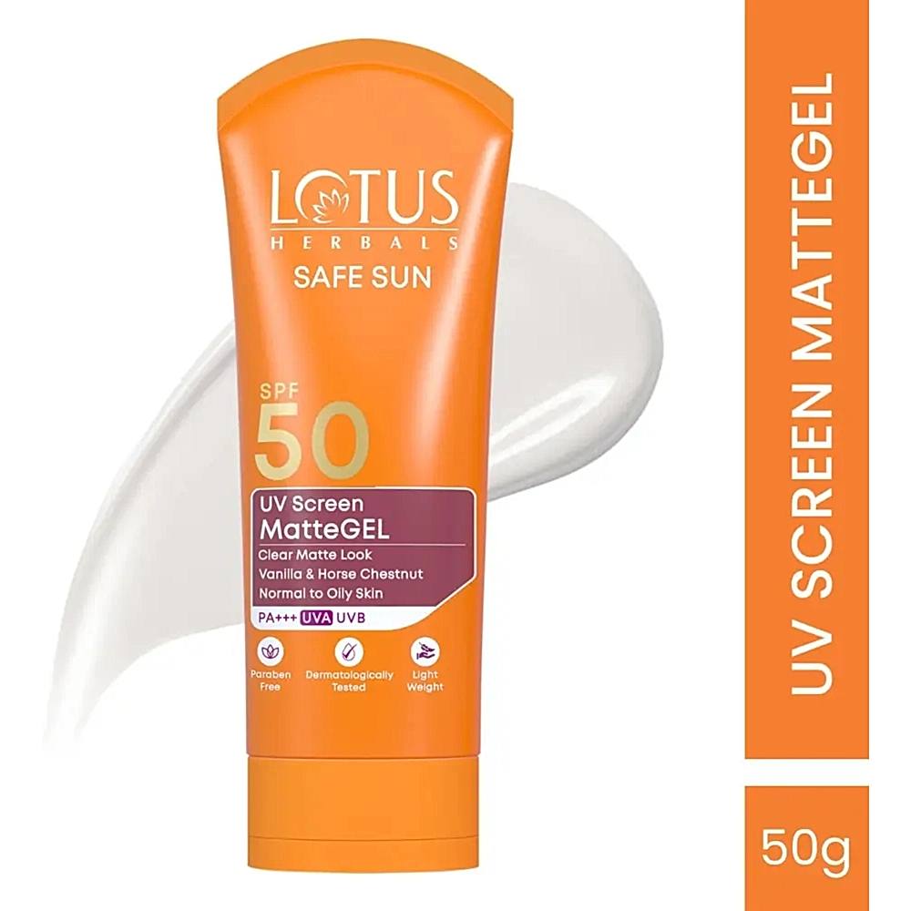 Lotus Herbals UV Screen Matte Gel SPF 50 UVB - 50 g