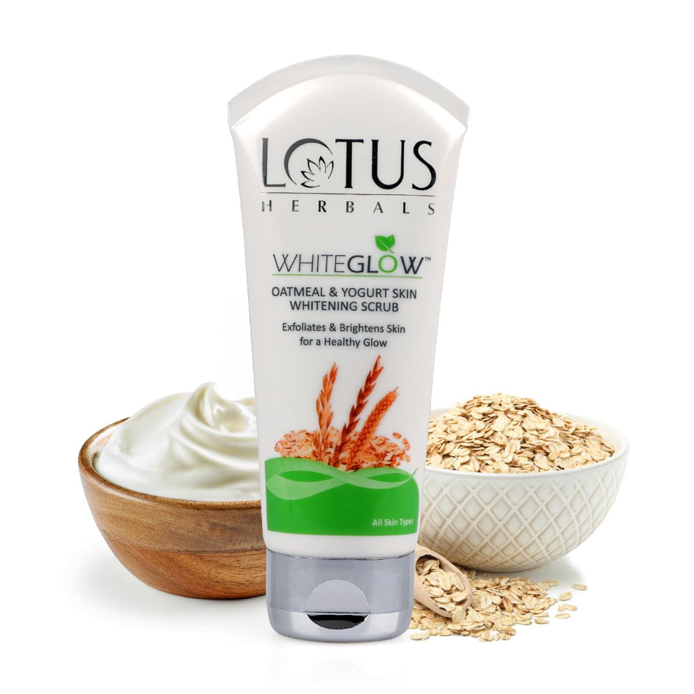 Lotus Herbals White Glow Oatmeal & Yogurt Skin Whitening Scrub - 150 g