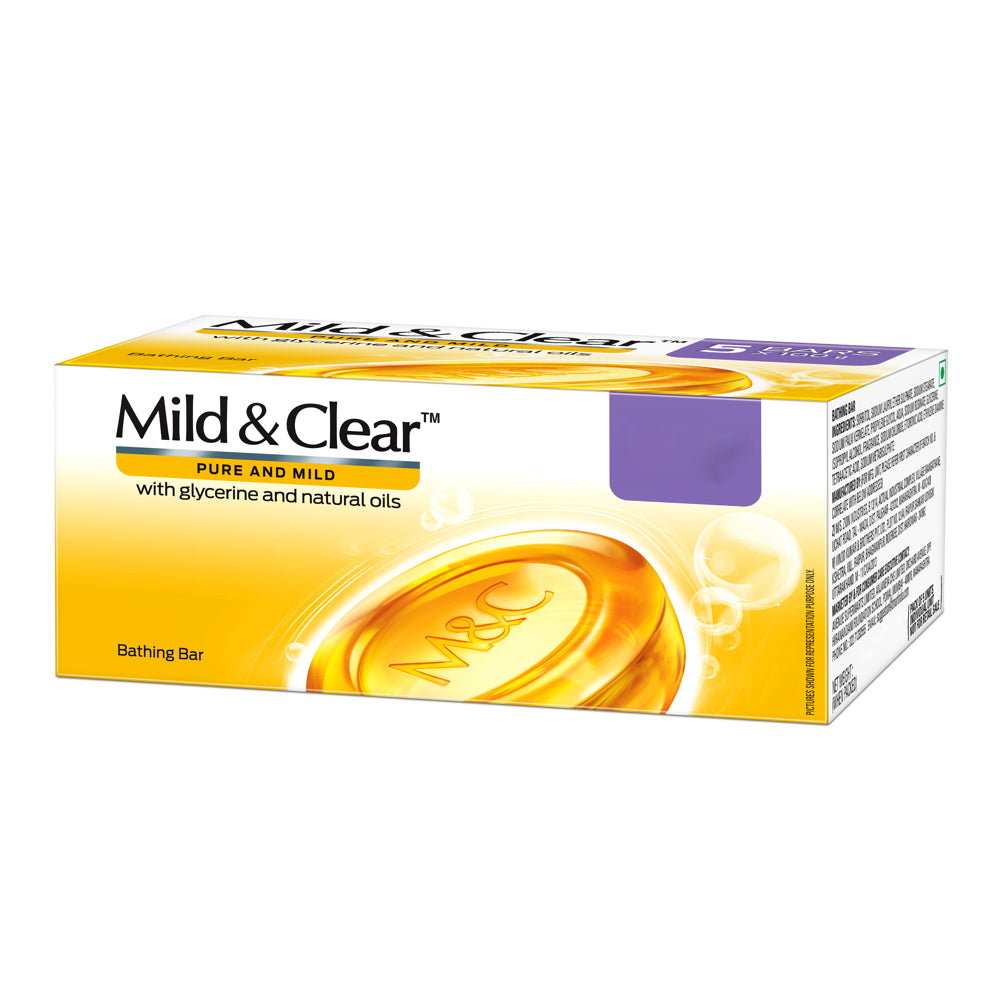 Mild & Clear Soap With Glycerine & Natural Oils - 100 g x 5 U