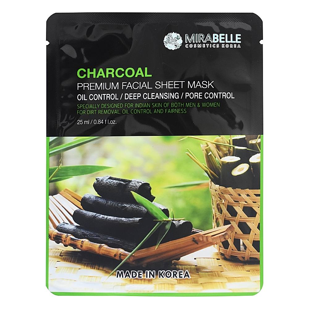 Mirabelle Charcoal Premium Facial Sheet Mask - 25 ml
