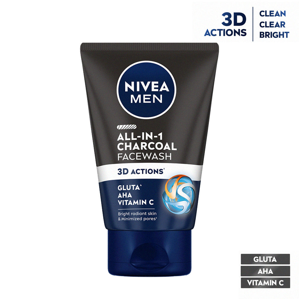 Nivea Men All-In-One Charcoal Facewash - 100 g