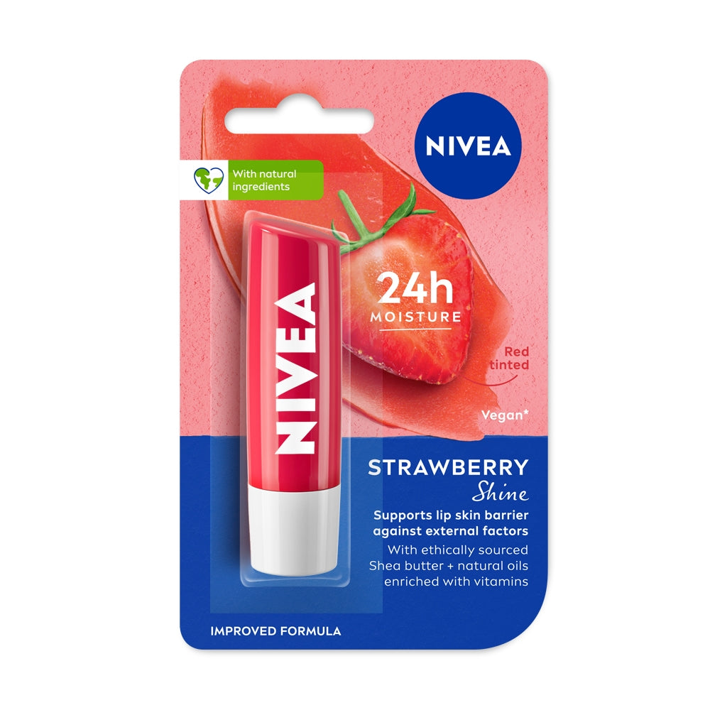 Nivea Strawberry Shine Caring Lip Balm - 4.8 g