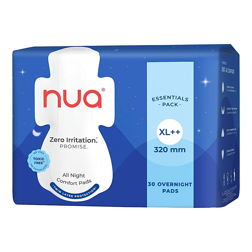 Nua Zero Irritation Promise All Night Comfort XL++ Pads - 30 Unit