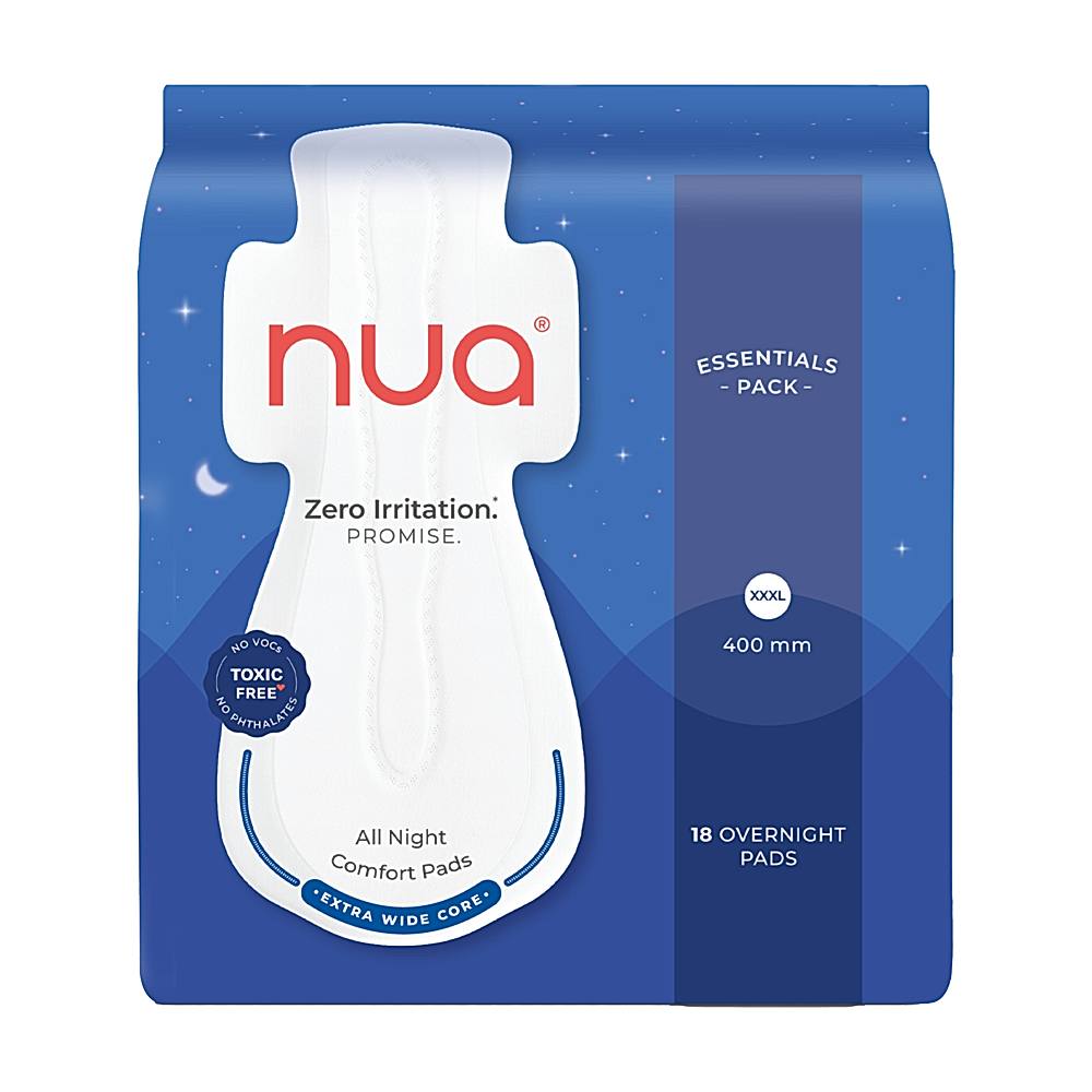 Nua Zero Irritation Promise All Night Comfort XXXL Pads - 18 Unit