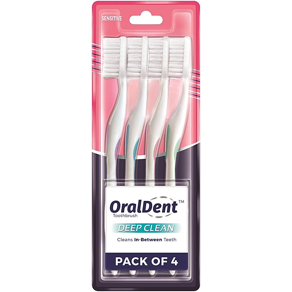 OralDent Deep Clean Sensitive Toothbrush - 4 U