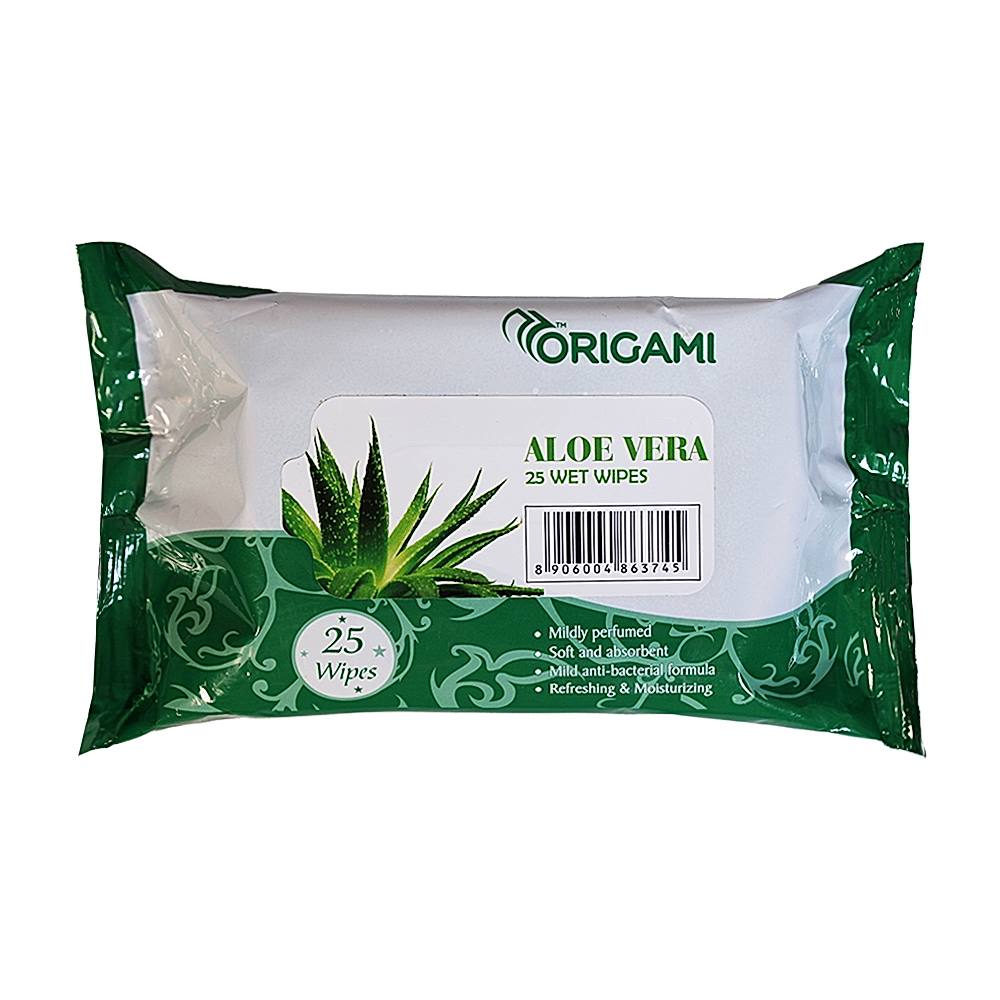 Origami So Soft Aloe Vera Wet Wipes - 25 U