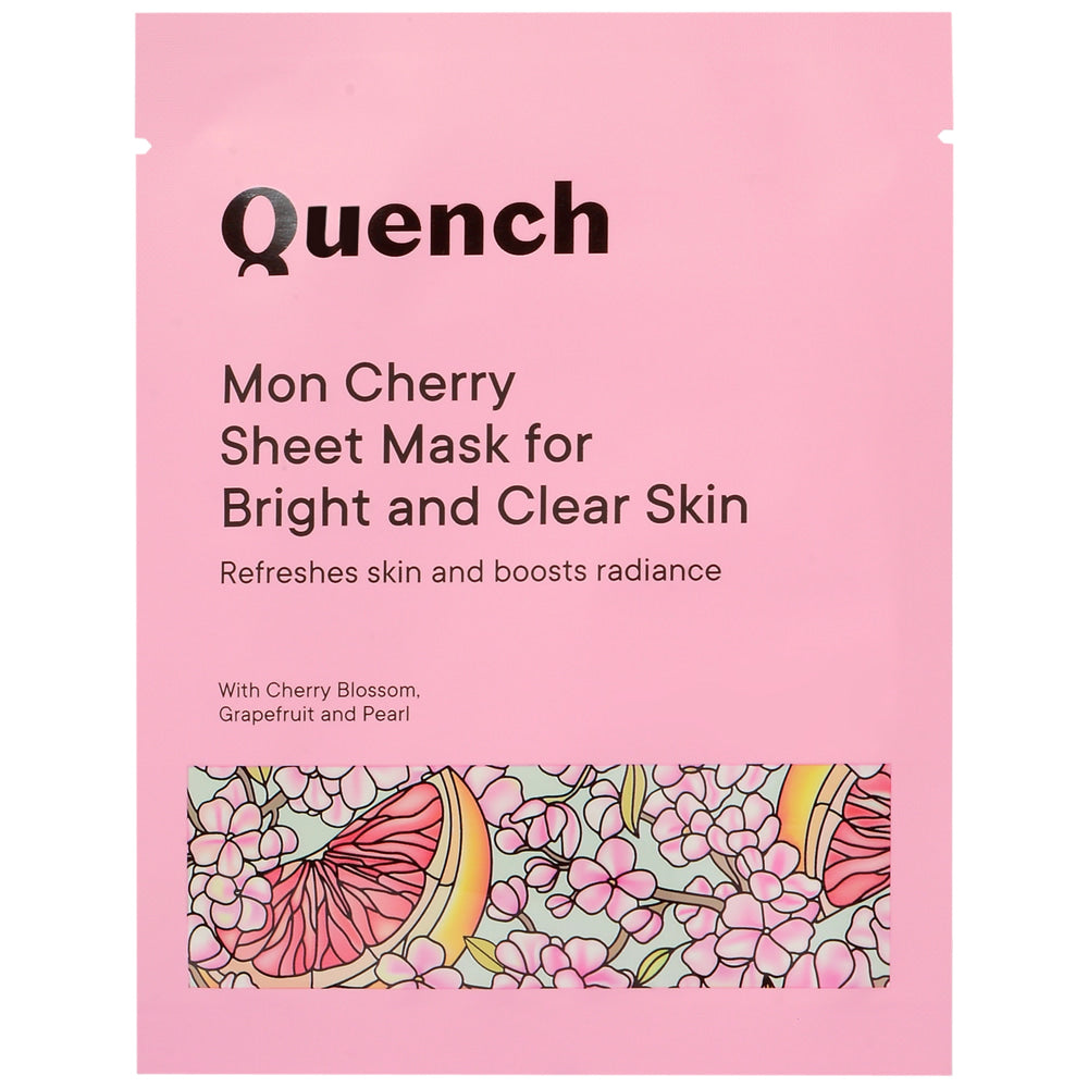 Quench Mon Cherry Sheet Mask for Bright and Clear Skin - 25 ml