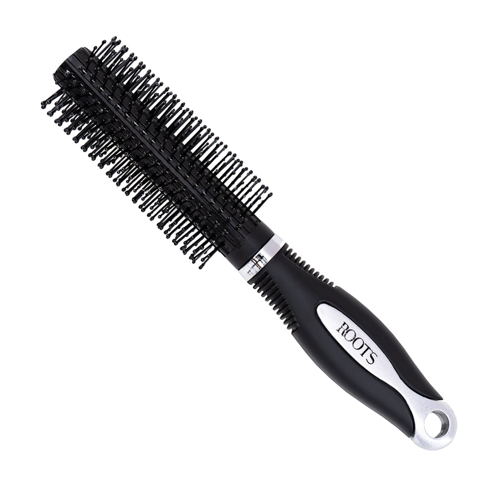 Roots Hair Brush (2012) Round - Black & Silver - 1 U