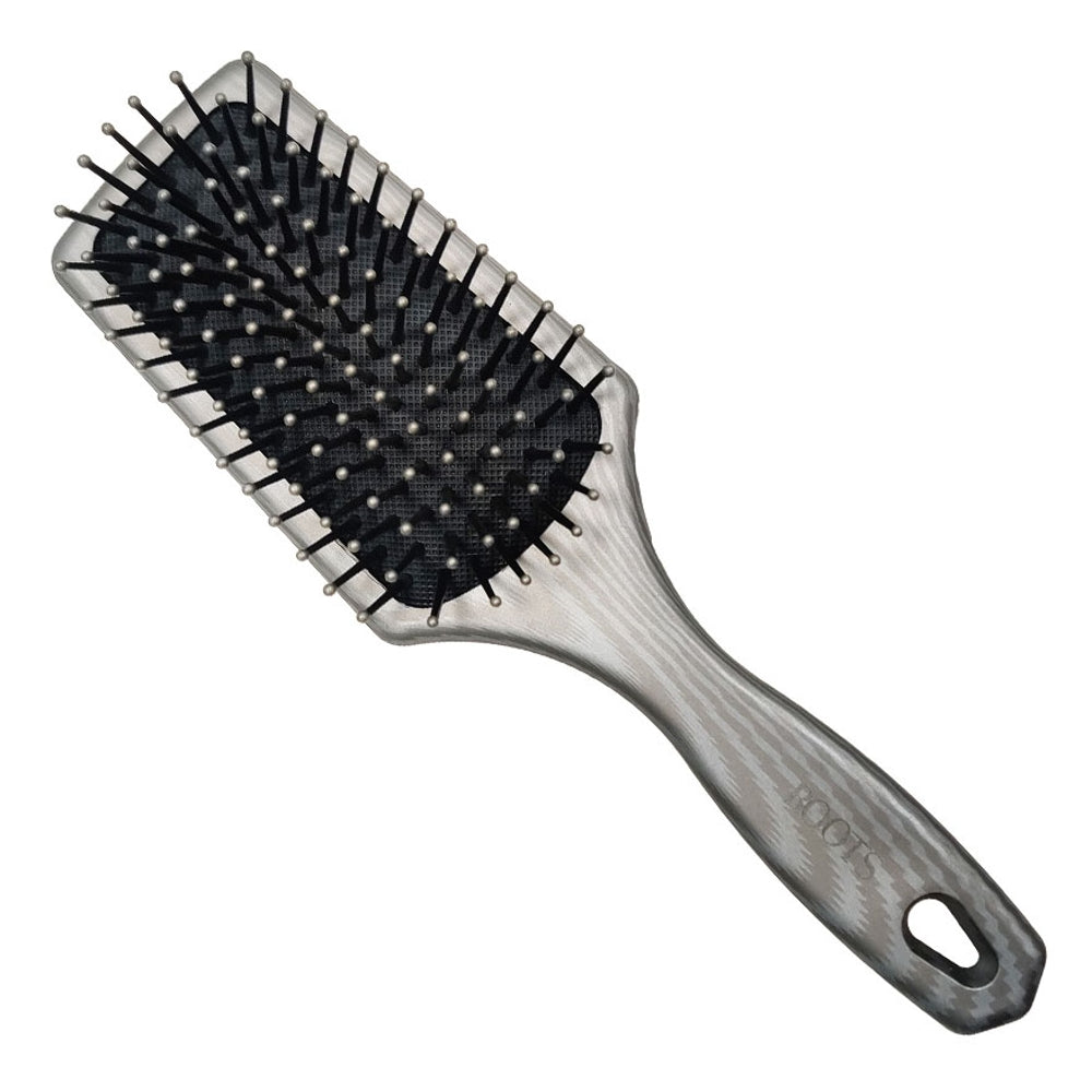 Roots Hair Brush (SLV85) Rectangle - Silver - 1 U
