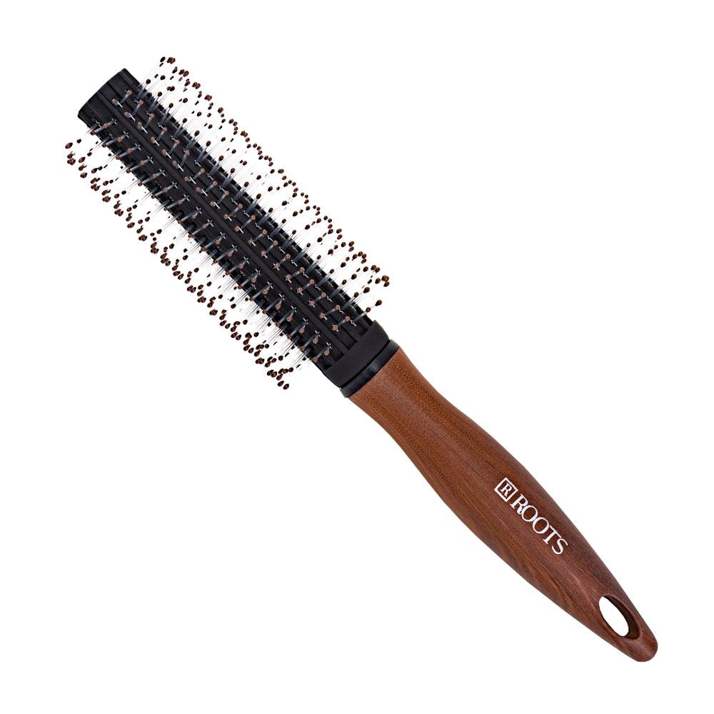 Roots Hair Brush (WDR12) Round - Brown - 1 U
