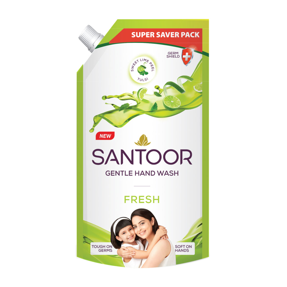 Santoor Hand Wash Sweet Lime Peel & Tulsi - 650 ml