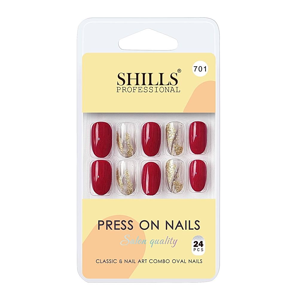 Shills Professional Press On Classic Art Combo Oval Nails - 24 U