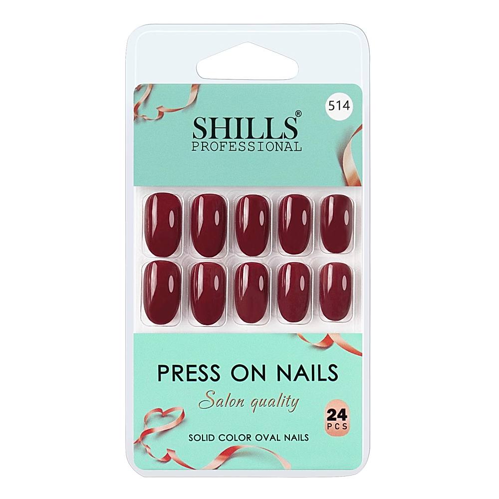 Shills Professional Press On Solid Colour Oval Nails - 24 U