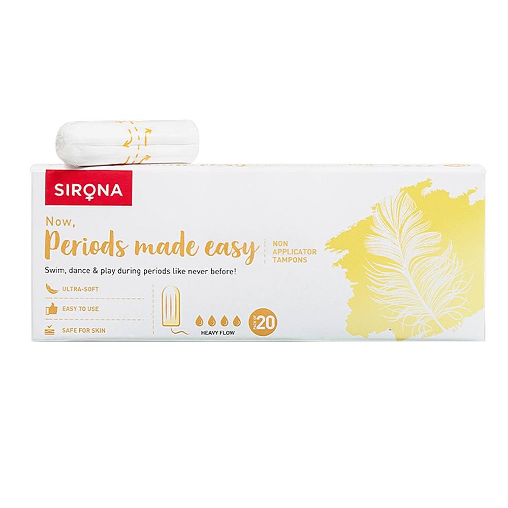 Sirona Non-Applicator Tampons - Heavy Flow - 20 U