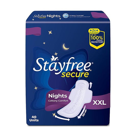 Stayfree Secure Night Cottony Comfort Sanitary Pad XXL - 40 U