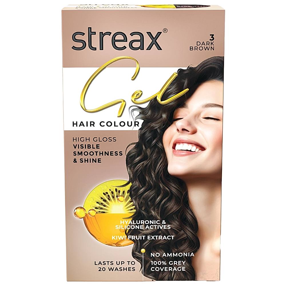 Streax Gel Hair Colour 3 Dark Brown - 1 U