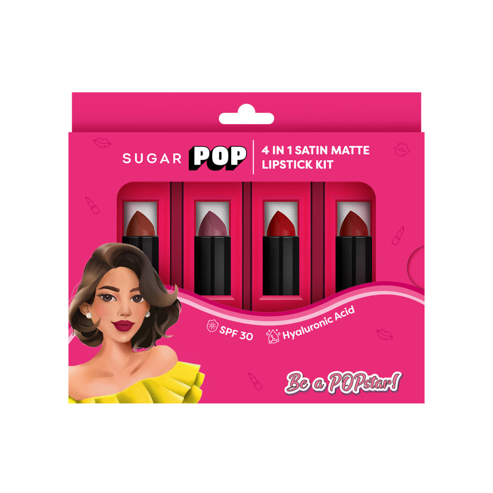 Sugar Pop 4 In 1 Satin Matte Lipstick Kit 01 Perfect Picks - 4N x 4.0 g