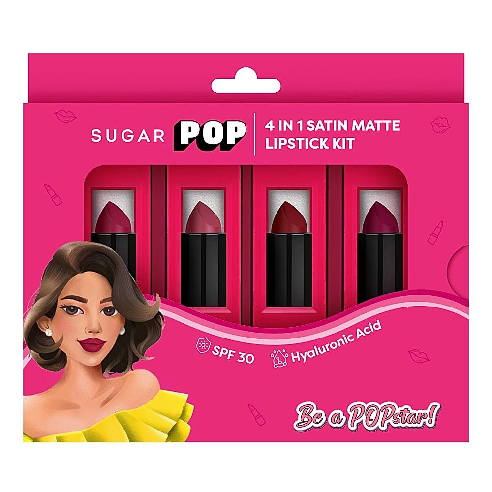 Sugar Pop 4 In 1 Satin Matte Lipstick Kit 02 Nude Charm - 4N x 4.0 g